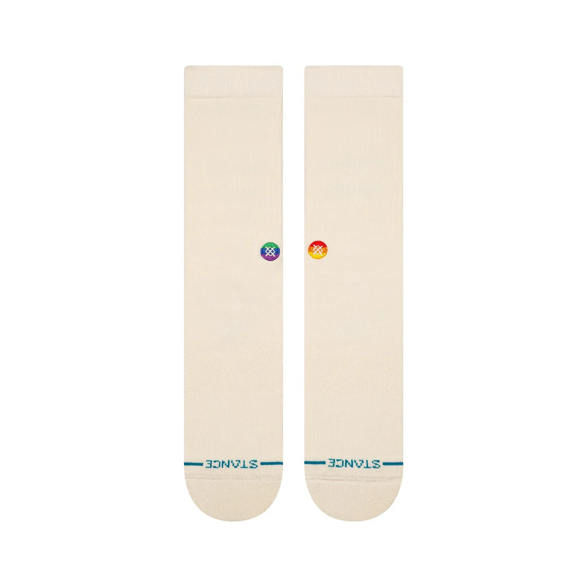 Paire de chaussette de couleur blanc cassé vue de dessus