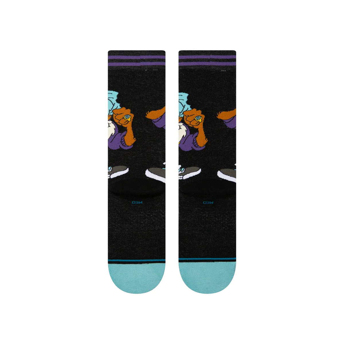 Paire de chaussette a motif taz (looney tunes) noire et violette vue de derrière