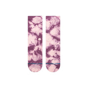 Paire de chaussette à motif Tye and dye de couleur rose et violet vue de dessus
