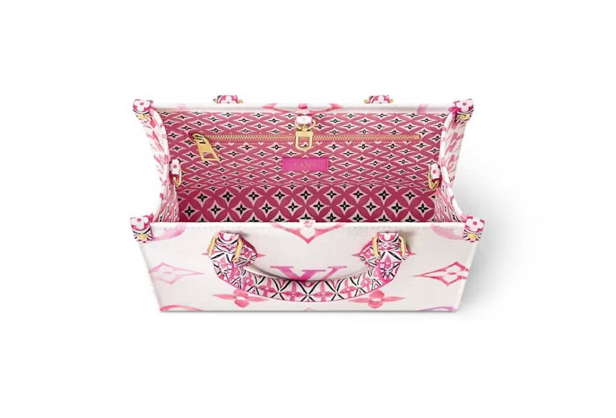 Sac cabas Louis Vuitton OnTheGo PM rose , vue sur l'intérieur