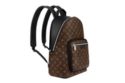 Sac à dos LV, monogramme MARRON, marron et noir avec des détailles argenté, vue de coté