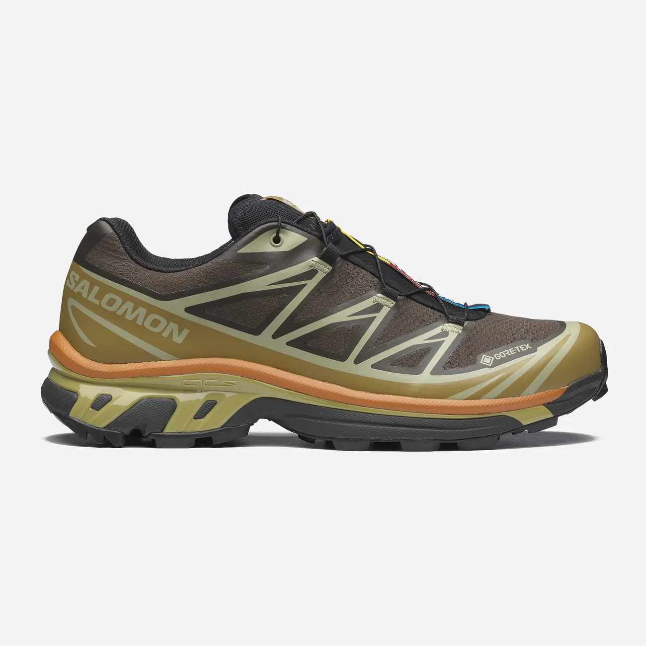 Sneakers Salomon XT-6 Gore-Tex Delicioso Tea en mesh technique imperméable avec Agile Chassis System et semelle Contagrip premium.