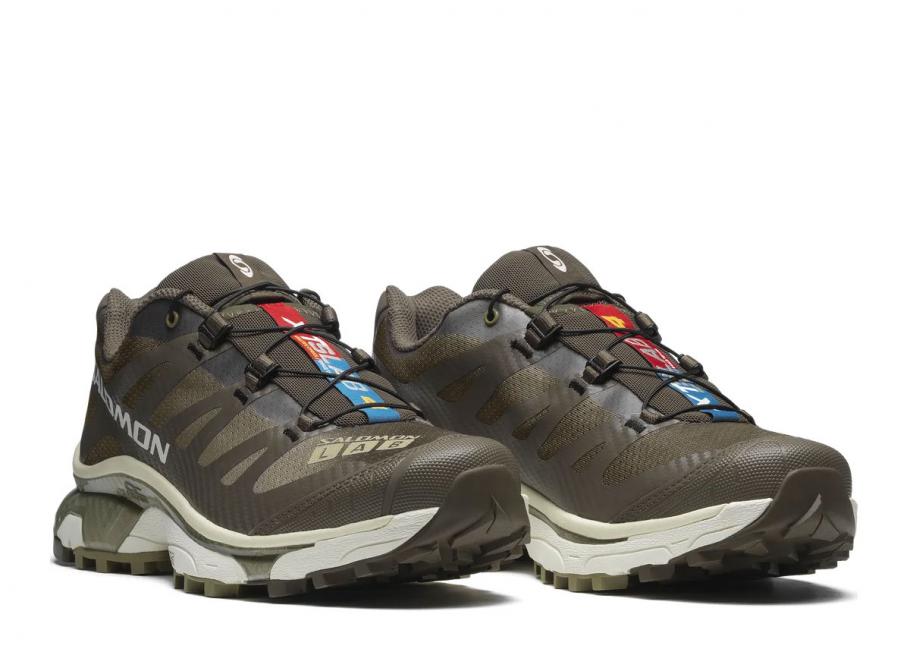 chaussure de trail Salomon XT-4 OG Aurora Borealis Canteen , semelle légère et confortable , vue de coté