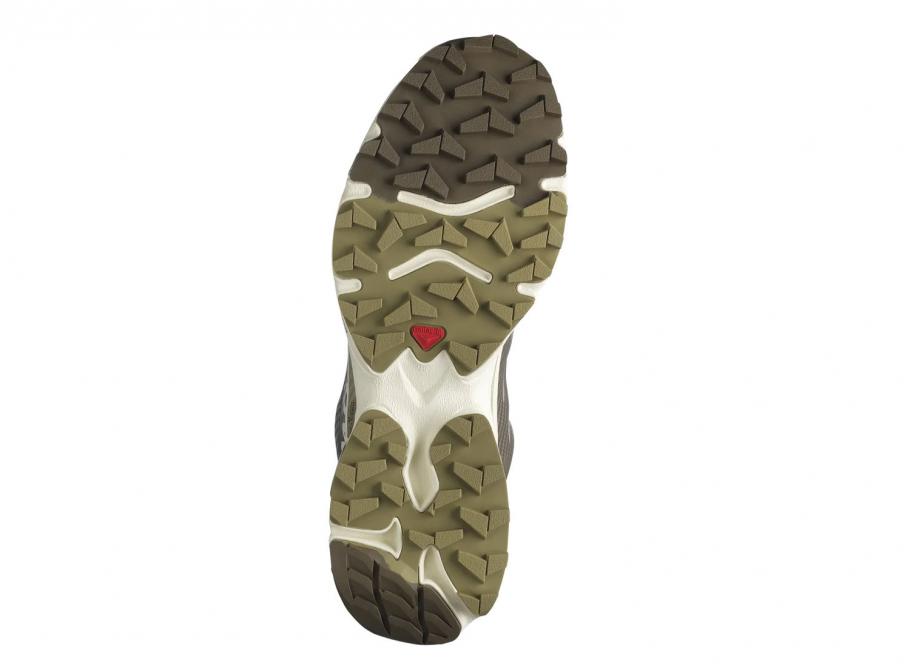 chaussure de trail Salomon XT-4 OG Aurora Borealis Canteen , semelle légère et confortable , vue de dessous