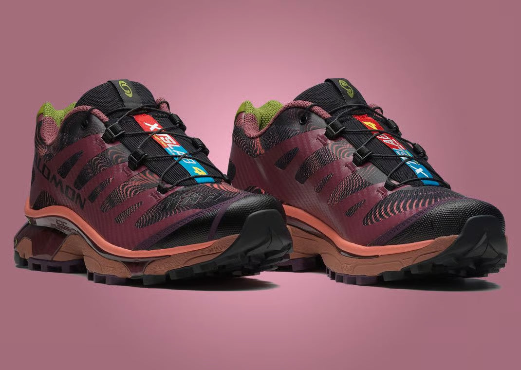 Salomon XT-4 OG Rave at Dawn Nocturne Tawny Port – sneakers édition spéciale, vue de profil