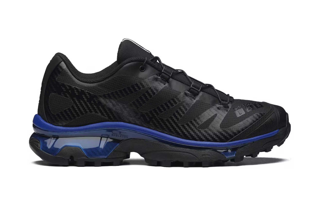 Sneakers Salomon XT-4 OG noires et bleues Recon en mesh technique renforcé avec semelle Contagrip et laçage Quicklace.