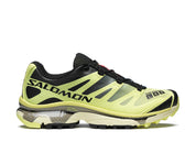 Image de la Salomon XT-4 OG Sunny Lime, sneaker vert citron et gris clair, tige en mesh technique, renforts TPU, semelle Contagrip, laçage Quicklace.