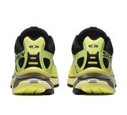 Image de la Salomon XT-4 OG Sunny Lime, sneaker vert citron et gris clair, tige en mesh technique, renforts TPU, semelle Contagrip, laçage Quicklace.