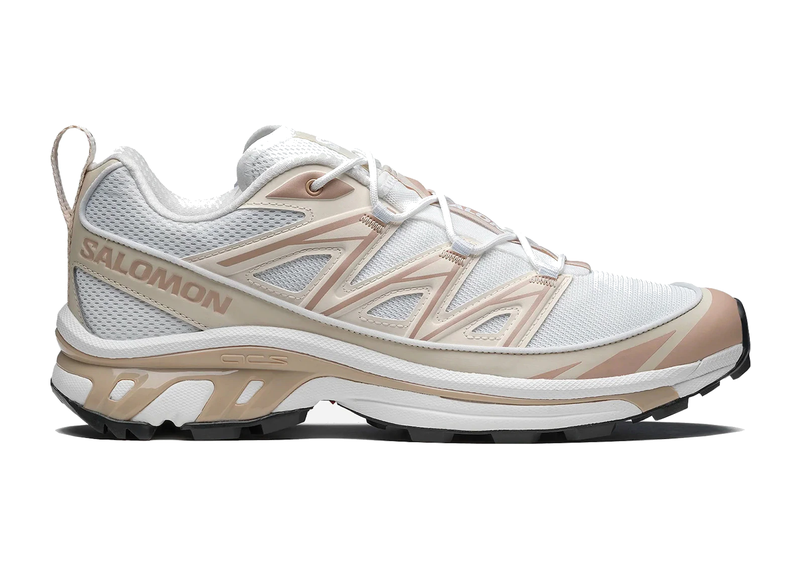 Sneaker Salomon XT-6 Expanse White Rainy Day en mesh blanc avec détails gris, système Quicklace, amorti EnergyCell et semelle Contagrip.