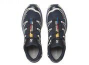  Chaussure de trail Salomon XT-6 Gore-Tex , Navy , blanc , violet ,semelle légère et confortable , vue de haut