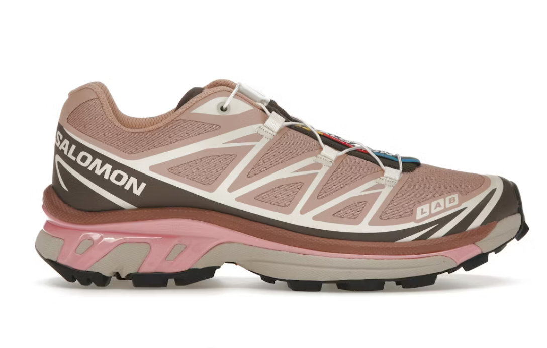 Salomon XT-6 Mahogany Rose Earth Brown – sneakers trail lifestyle en mesh et TPU avec semelle Contagrip ,  vue de face