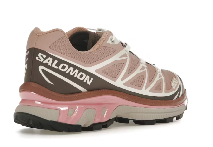 Salomon XT-6 Mahogany Rose Earth Brown – sneakers trail lifestyle en mesh et TPU avec semelle Contagrip , vue arrière 
