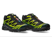  Chaussure de trail Salomon XT-6 Neon Tokyo Vert Gecko , semelle légère et confortable , vu de 3/4