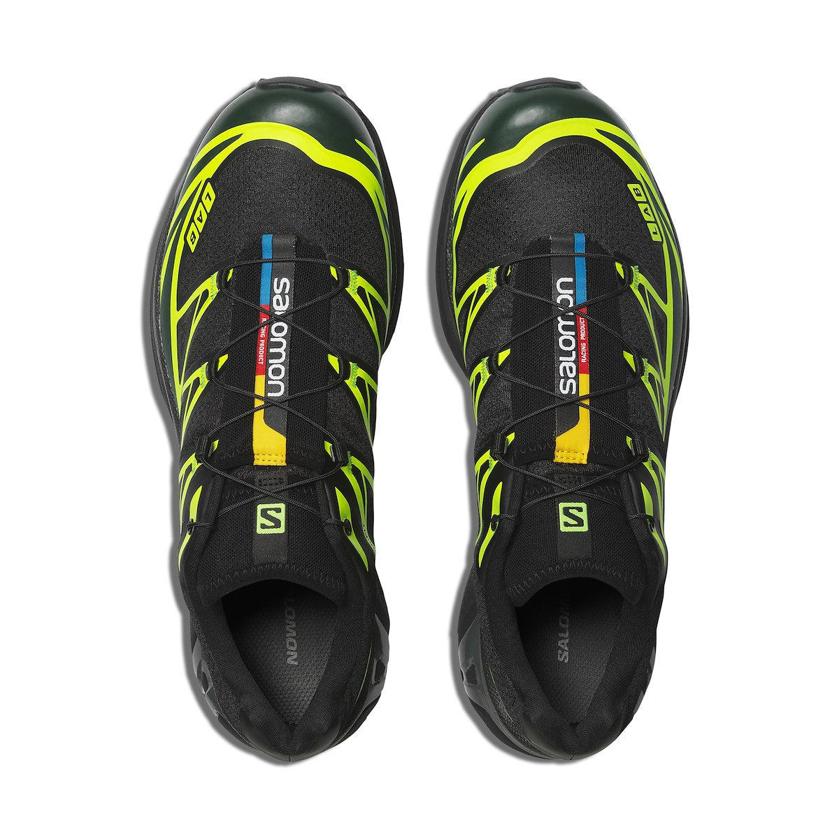  Chaussure de trail Salomon XT-6 Neon Tokyo Vert Gecko , semelle légère et confortable , vu de haut