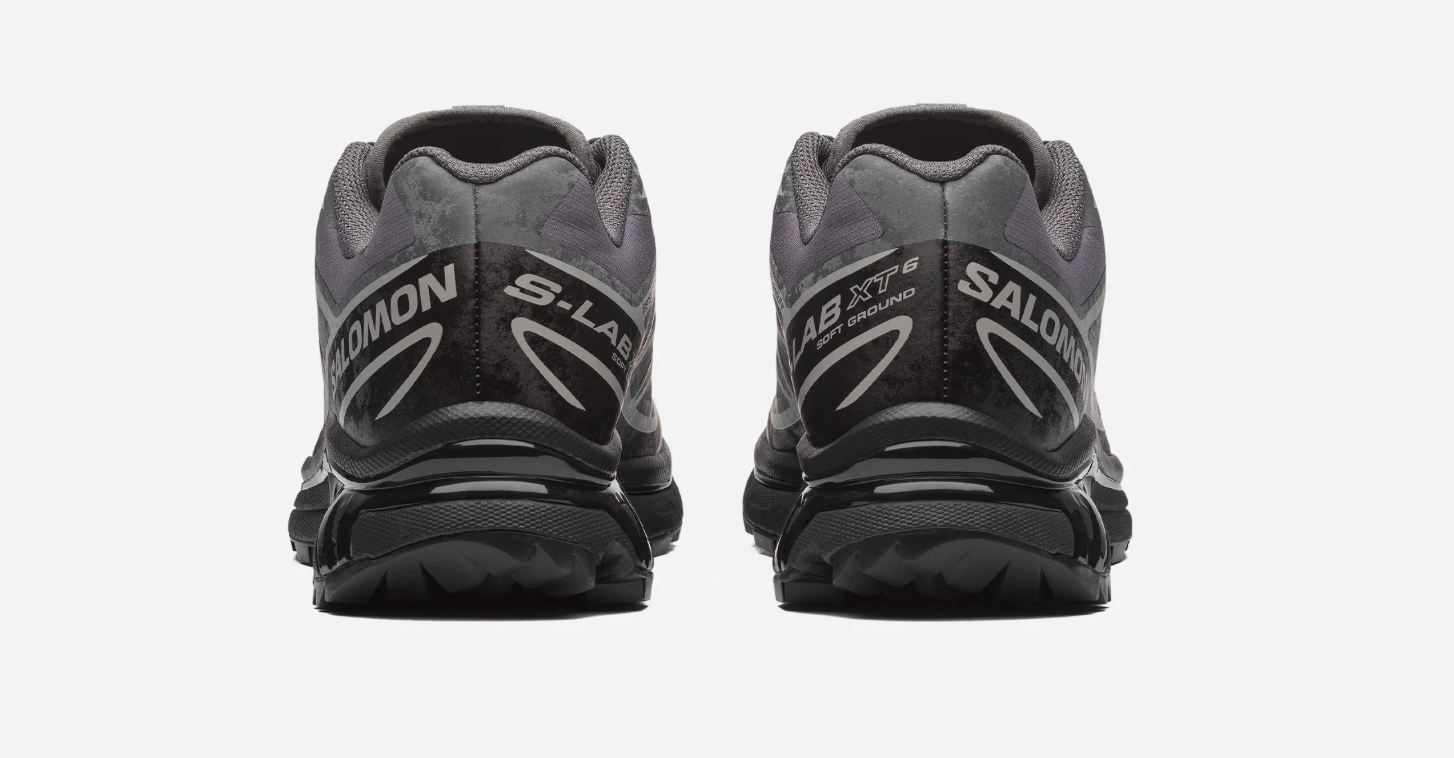 Salomon XT-6 Protective Castlerock Black Paloma en ripstop gris ardoise et noir avec renforts TPU, Quicklace™ et semelle technique crantée.