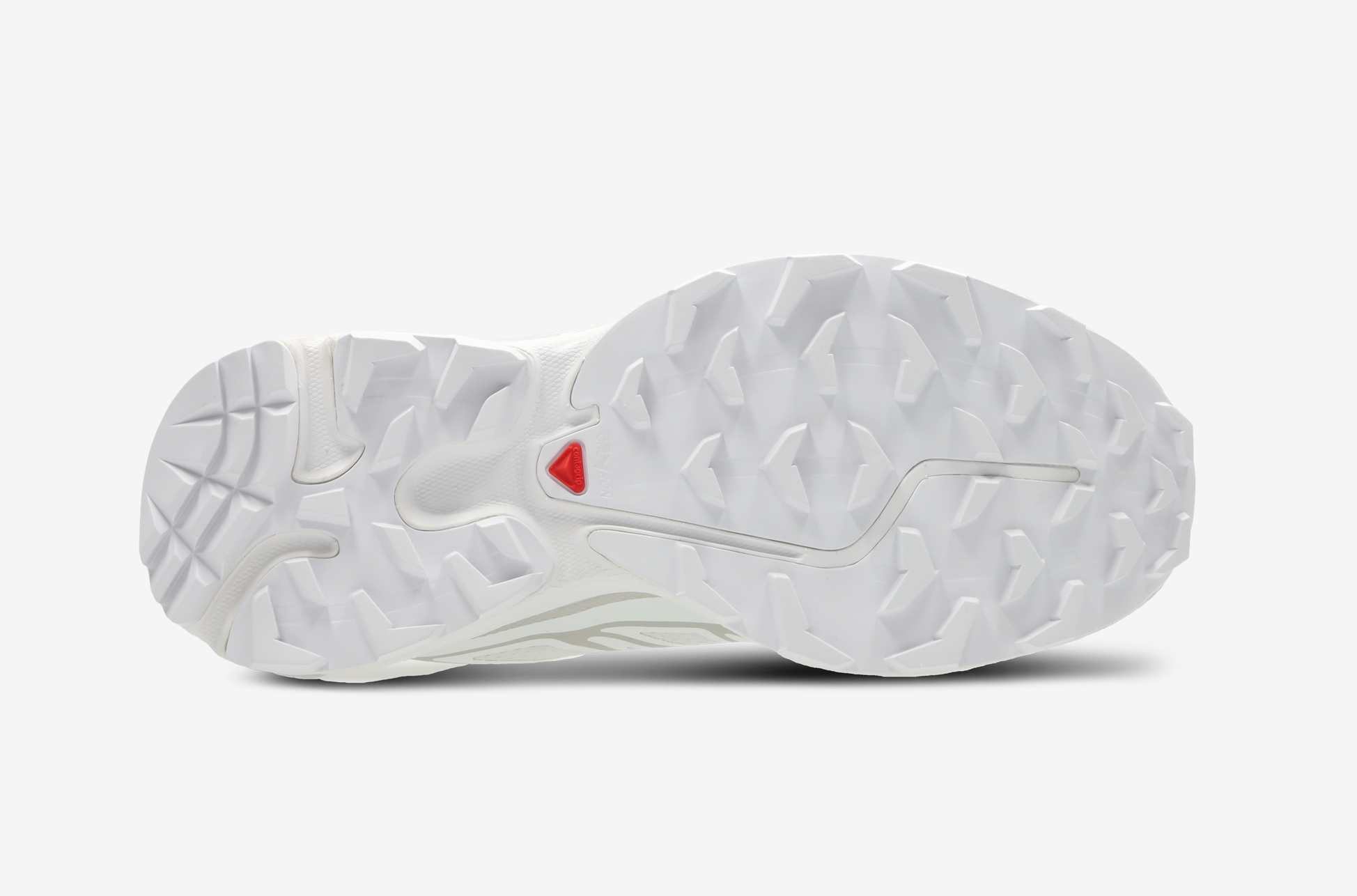 Chaussure de trail Salomon XT-6 white lunar rock , semelle légère et confortable , vu du dessous