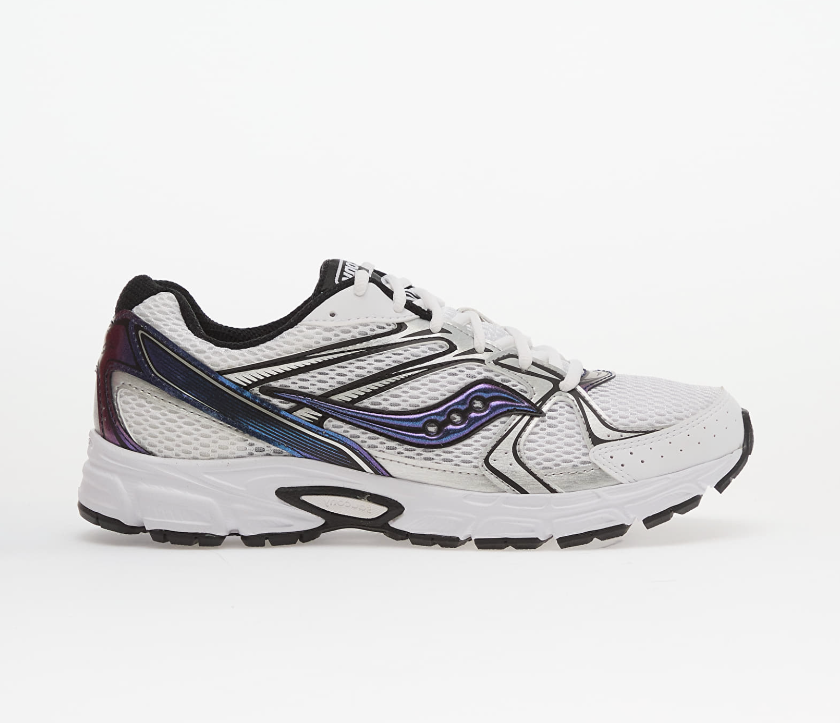 Saucony Grid Ride Millennium White Nightsky, sneaker Saucony rétro-running blanche et Nightsky en mesh avec empiècements techniques et amorti GRID.