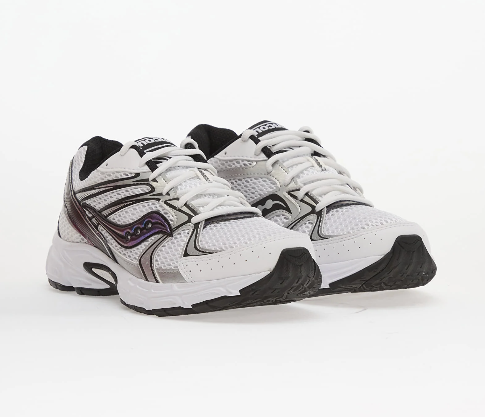 Saucony Grid Ride Millennium White Nightsky, sneaker Saucony rétro-running blanche et Nightsky en mesh avec empiècements techniques et amorti GRID.