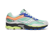 Saucony ProGrid Omni 9 Mint Multi avec tige en mesh menthe respirant, empiècements synthétiques multicolores, amorti ProGrid et semelle extérieure en caoutchouc.