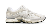 Découvrez la Saucony ProGrid Omni 9 Premium White, une sneaker rétro-running blanche au design Y2K, combinant construction technique et amorti ProGrid vue de profil. 