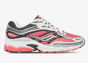 Saucony ProGrid Omni 9 Silver Coral, sneaker Saucony rétro-running argentée et corail en mesh avec empiècements techniques et amorti ProGrid.