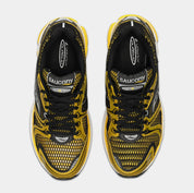 Saucony ProGrid Triumph 4 Lemon Chrome en mesh blanc avec superpositions jaune métallisé et amorti ProGrid.