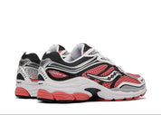 Saucony ProGrid Omni 9 Silver Coral, sneaker Saucony rétro-running argentée et corail en mesh avec empiècements techniques et amorti ProGrid.