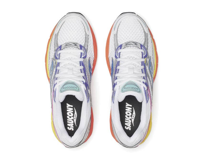 Saucony Omni 9 White Multi Pink Orange Yellow – baskets running vintage