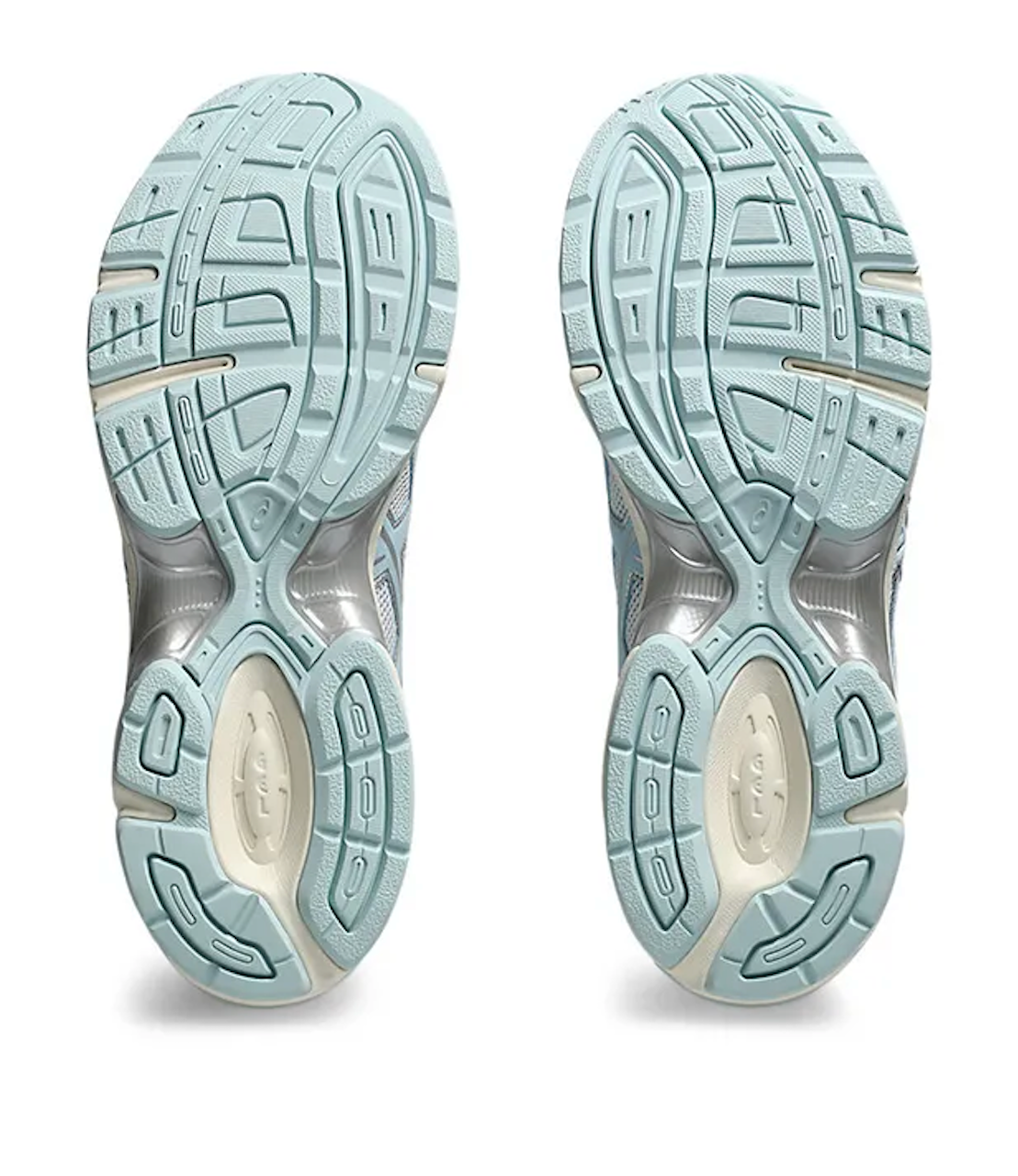 chaussure de running ASICS GEL BLEU CIEL ETE, blanc, semelle légère, vue du dessous