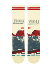 Stance Zion NP Crew – chaussettes crew en coton premium inspirées du Zion National Park avec design graphique nature, vue de face
