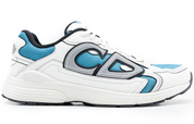 Dior B30 Blue Mesh White Technical Fabric avec tige en mesh bleu respirant, empiècements en tissu technique blanc, silhouette running moderne et semelle en caoutchouc.