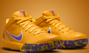Nike Kobe 4 Protro Draft Day Pack Los Angeles Lakers avec tige en mesh technique, empiècements synthétiques, amorti Zoom Air, mousse Cushlon et coloris inspiré des Los Angeles Lakers.
