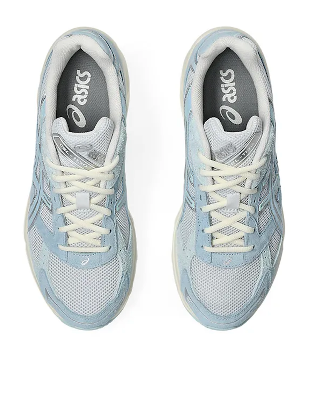 chaussure de running ASICS GEL BLEU CIEL ETE, blanc, semelle légère, vue de haut