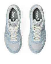 chaussure de running ASICS GEL BLEU CIEL ETE, blanc, semelle légère, vue de haut
