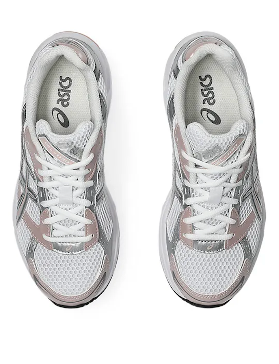 Chaussure de running ASICS GEL 1130 ROSE ET BLANCHE, semelle légère, vue de haut