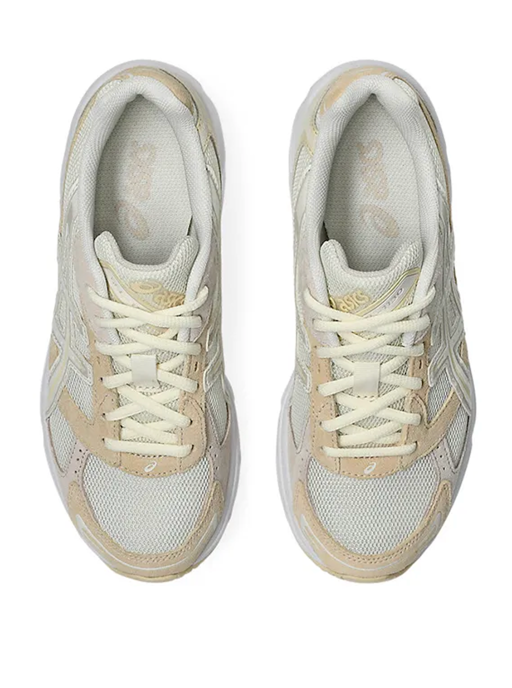 chaussure de runninng ASICS GEL 1130 BEIGE CREME , blanc , semelle confortable , vue de haut
