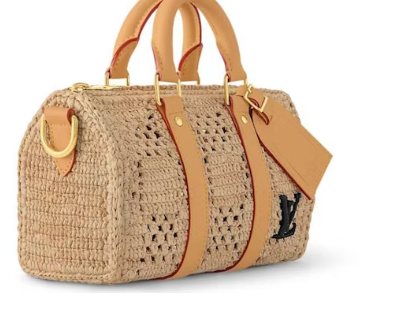 Louis Vuitton Keepall Bandouliere 25 Damier Raffia Natural Beige