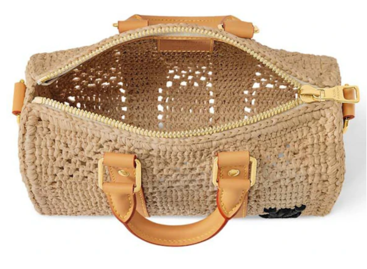Louis Vuitton Keepall Bandouliere 25 Damier Raffia Natural Beige