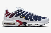 Nike Air Max Plus PSG – sneaker collaboration Paris Saint-Germain noir gris particule anthracite avec accents dorés amorti Tuned Air