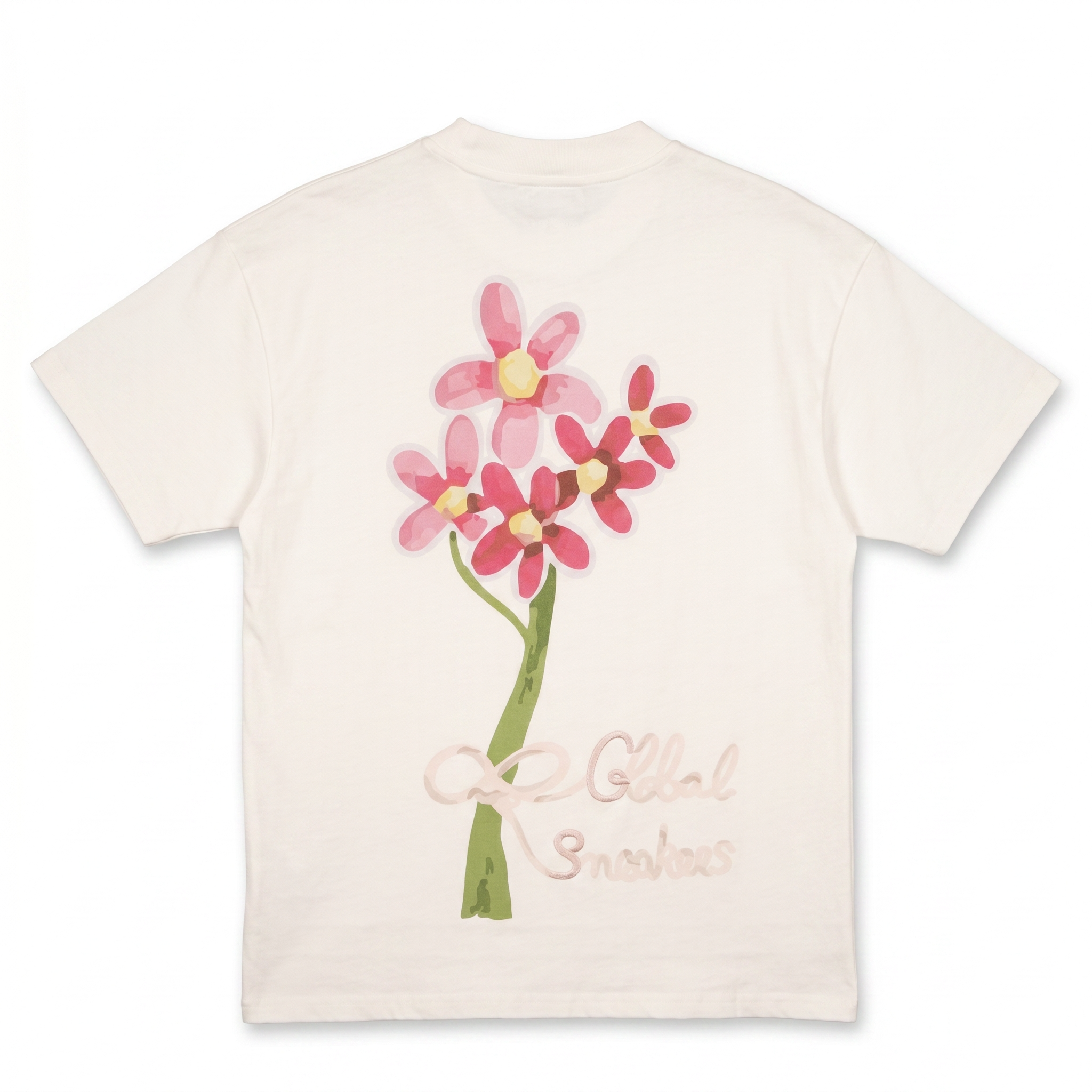T-shirt Global Sneakers Bouquet de Fleurs Blanc