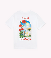 Tee-shirt Casablanca White Roses – t-shirt blanc en coton premium avec imprimé floral de roses blanches , vue de dos