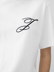 T-shirt Jacquemus en coton BLANC 240g/m² avec logo script blanc, au design minimaliste et premium.
