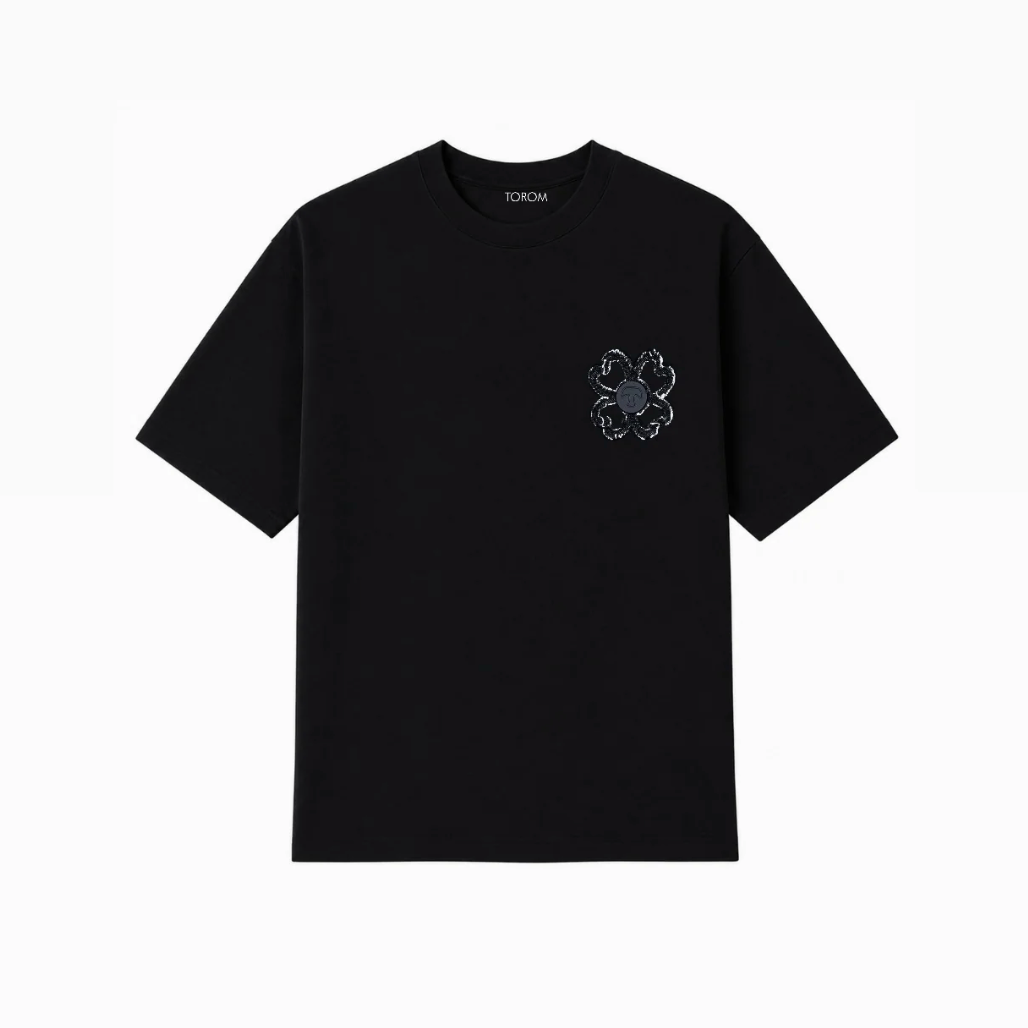 Tee-shirt Torom Noir à manches courtes avec coupe classique et coloris noir.