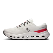 On Running Cloudrunner 3 Ivory Robin crème et bleu en mesh technique avec semelle CloudTec et mousse Helion performante. vue de profil intérieur