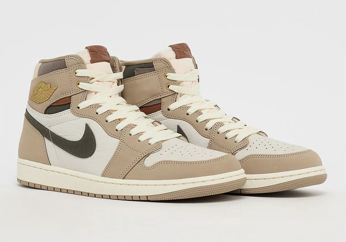 Air Jordan 1 Retro High OG Khaki, sneaker montante Jordan Brand en coloris kaki avec design iconique, amorti confortable et finitions premium.