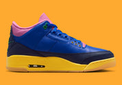 Air Jordan 3 Brazil jaune et verte avec print elephant et semelle Air visible iconique.