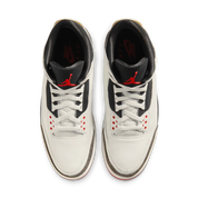 Air Jordan 3 Worlds Best Dad crème et beige en cuir premium avec print elephant et semelle Air visible iconique. vue de dessus