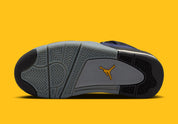 Sneakers Air Jordan 4 Retro Lakers GS violettes et jaunes en cuir premium avec grilles mesh et amorti Air visible