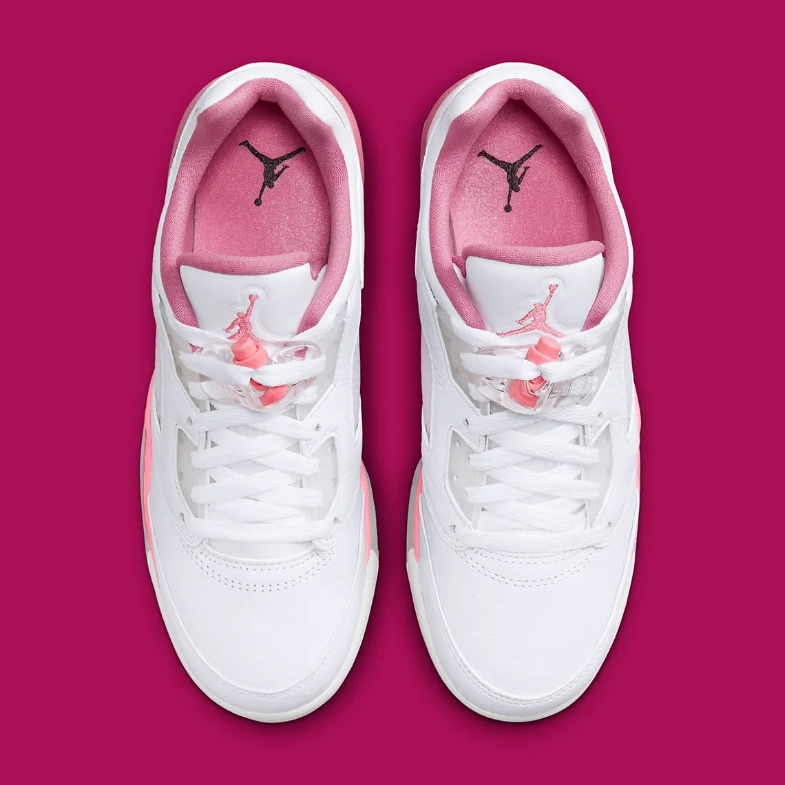 Jordan 5 rose​ vu de dessus
