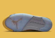 Sneakers Air Jordan 5 Tokyo T23 2025 jaunes en nubuck premium avec détails exclusifs, languette réfléchissante et amorti Air